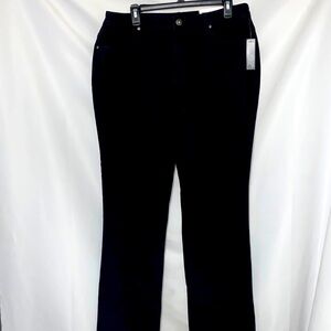 NWT Christopher & Banks Wo SIZE 14 AVG‎  Black Jeans SILVER-THREADS BEAD DESIGN